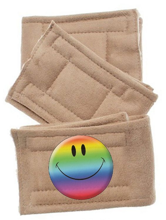 Peter Pads Tan 3 Pack 5 sizes with Design Happy Face